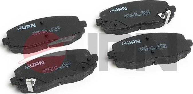 JPN 10H0317-JPN - Brake Pad Set, disc brake autospares.lv