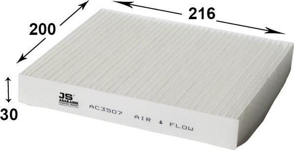 JS Asakashi AC3507 - Filter, interior air autospares.lv