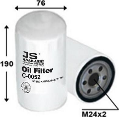 JS Asakashi C0052 - Oil Filter autospares.lv