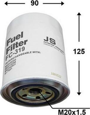 JS Asakashi FC319J - Fuel filter autospares.lv