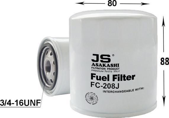 JS Asakashi FC208J - Fuel filter autospares.lv