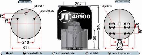 Juratek JAA46901 - Bellow, air suspension autospares.lv