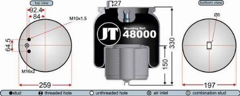 Juratek JAA48001 - Bellow, air suspension autospares.lv