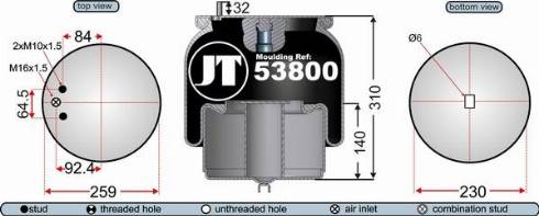 Juratek JAA53801 - Bellow, air suspension autospares.lv