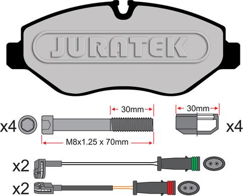 Juratek JCP115 - Brake Pad Set, disc brake autospares.lv