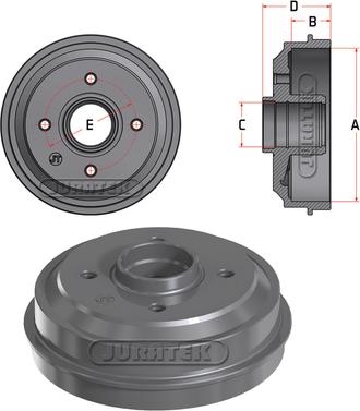 Juratek JDR016 - Brake Drum autospares.lv