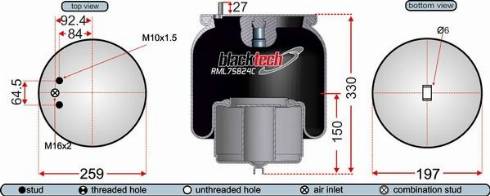 Juratek RML75824C - Bellow, air suspension autospares.lv