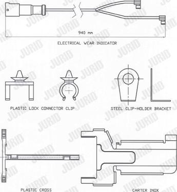 Jurid 587036 - Warning Contact, brake pad wear autospares.lv