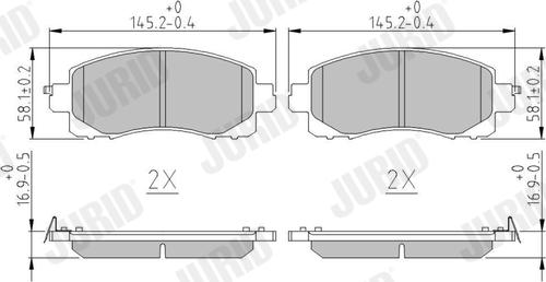 Jurid 574044J - Brake Pad Set, disc brake autospares.lv