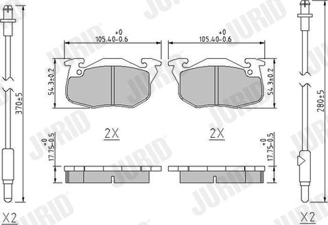 Jurid 571525J - Brake Pad Set, disc brake autospares.lv