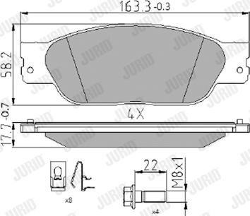 Jurid 573934J - Brake Pad Set, disc brake autospares.lv