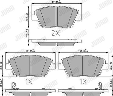 Jurid 573462J - Brake Pad Set, disc brake autospares.lv