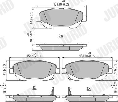 Jurid 573631J - Brake Pad Set, disc brake autospares.lv