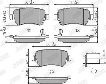 Jurid 573122J - Brake Pad Set, disc brake autospares.lv