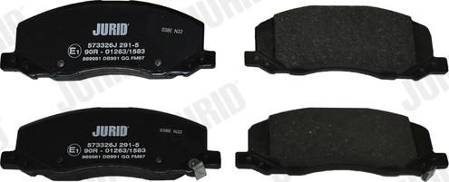 Jurid 573326J - Brake Pad Set, disc brake autospares.lv