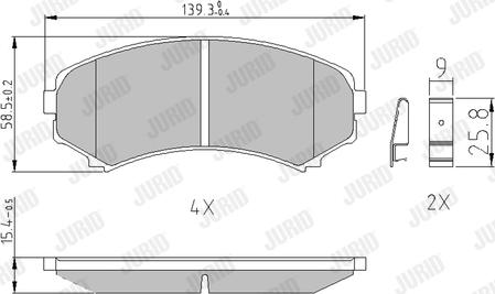 Jurid 572497J - Brake Pad Set, disc brake autospares.lv