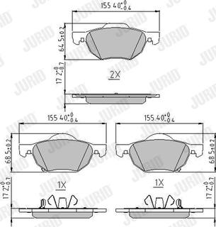 Jurid 572480J - Brake Pad Set, disc brake autospares.lv