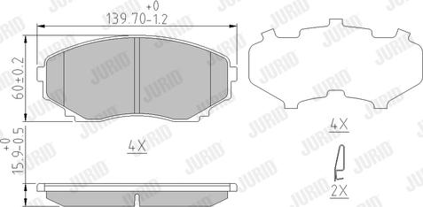 Jurid 572435J - Brake Pad Set, disc brake autospares.lv