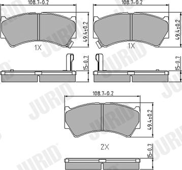 Jurid 572433J - Brake Pad Set, disc brake autospares.lv