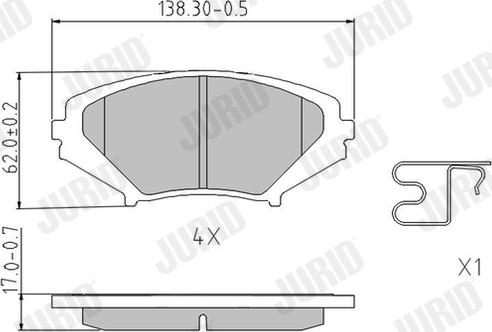 Jurid 572555J - Brake Pad Set, disc brake autospares.lv