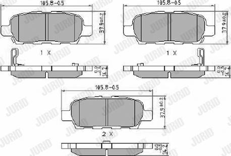 Jurid 572501J - Brake Pad Set, disc brake autospares.lv