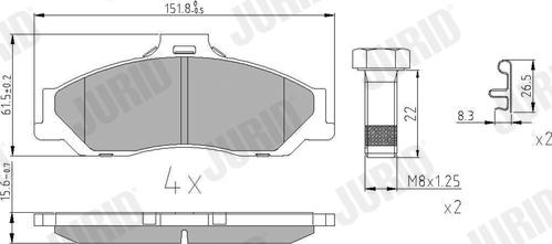 Jurid 572537J - Brake Pad Set, disc brake autospares.lv