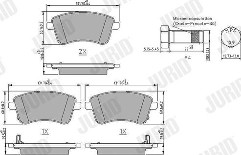 Jurid 572657J - Brake Pad Set, disc brake autospares.lv