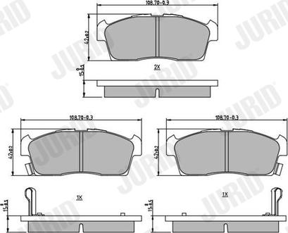 Jurid 572611J - Brake Pad Set, disc brake autospares.lv