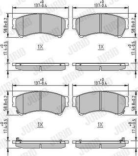 Jurid 572628J - Brake Pad Set, disc brake autospares.lv