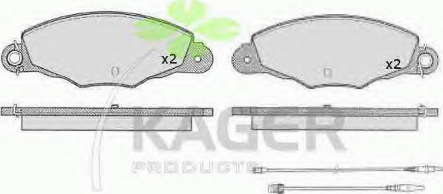 Kager 35-0472 - Brake Pad Set, disc brake autospares.lv