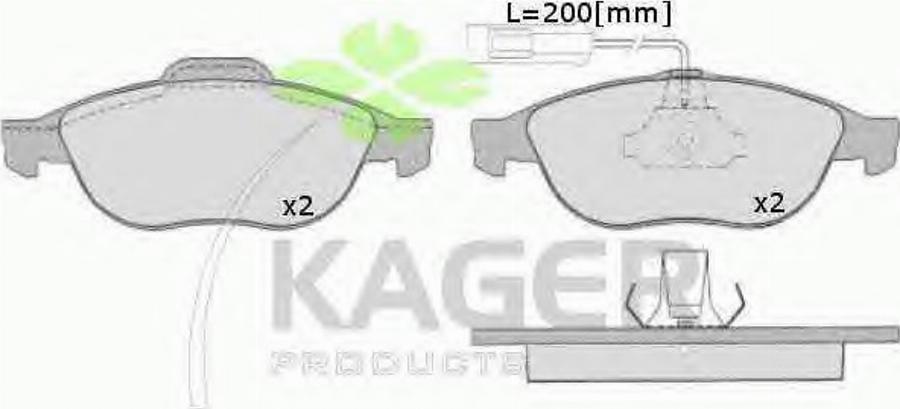 Kager 35-0643 - Brake Pad Set, disc brake autospares.lv