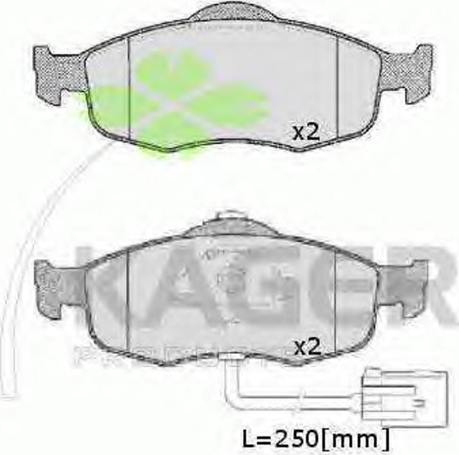 Kager 35-0142 - Brake Pad Set, disc brake autospares.lv