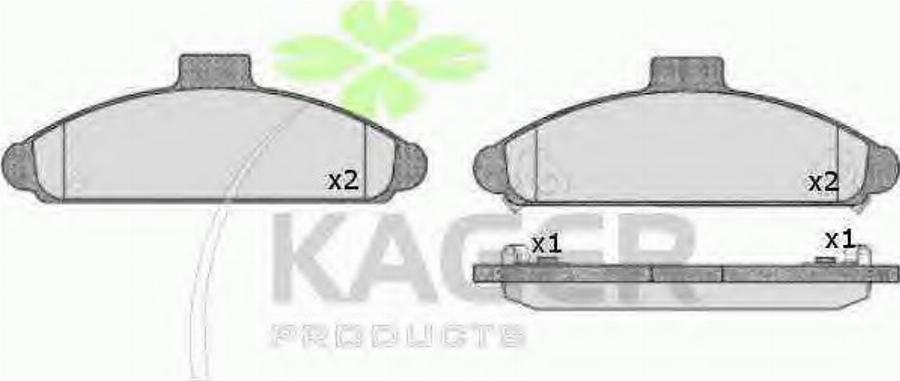 Kager 35-0296 - Brake Pad Set, disc brake autospares.lv