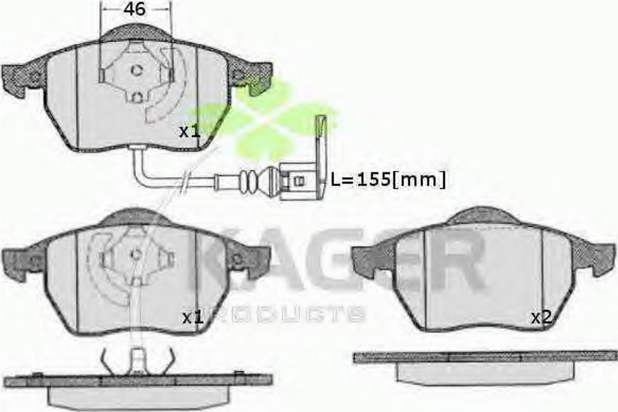 Kager 350216 - Brake Pad Set, disc brake autospares.lv