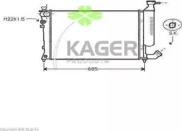 Kager 31-0195 - Radiator, engine cooling autospares.lv