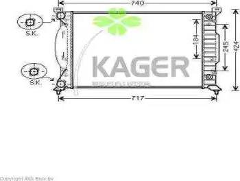 Kager 311632 - Radiator, engine cooling autospares.lv