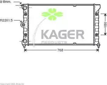 Kager 31-1172 - Radiator, engine cooling autospares.lv