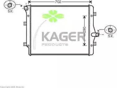 Kager 31-1228 - Radiator, engine cooling autospares.lv