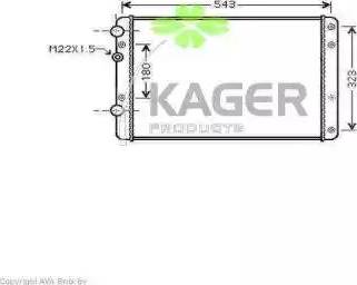 Kager 31-2608 - Radiator, engine cooling autospares.lv