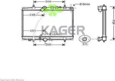 Kager 31-2808 - Radiator, engine cooling autospares.lv