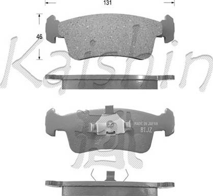 Kaishin D9008 - Brake Pad Set, disc brake autospares.lv