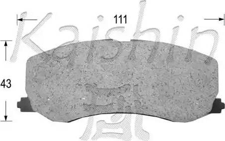 Kaishin D9015 - Brake Pad Set, disc brake autospares.lv