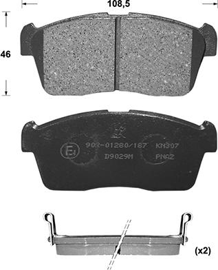 PALIDIUM 1080-1208 - Brake Pad Set, disc brake autospares.lv