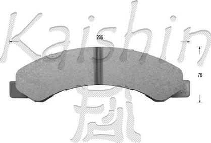 Kaishin D4052 - Brake Pad Set, disc brake autospares.lv