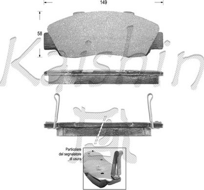 Kaishin D5060 - Brake Pad Set, disc brake autospares.lv