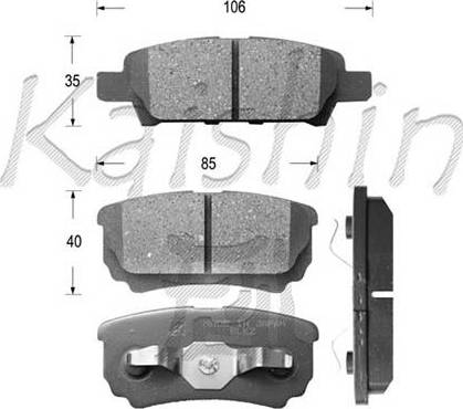 Kaishin D6124 - Brake Pad Set, disc brake autospares.lv