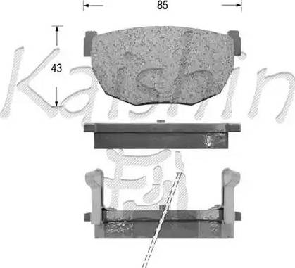 Kaishin D1099 - Brake Pad Set, disc brake autospares.lv