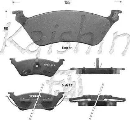 Kaishin D10043 - Brake Pad Set, disc brake autospares.lv