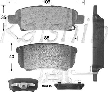 Kaishin D10145 - Brake Pad Set, disc brake autospares.lv