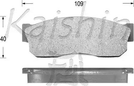 Kaishin D1018 - Brake Pad Set, disc brake autospares.lv